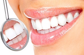 Closeup of healthy teeth and gums