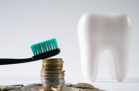 Full and partial dentures arranged against white background