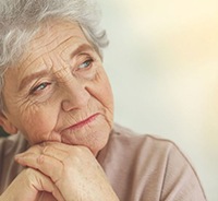 Portrait of pensive older woman