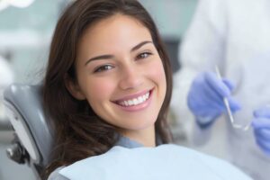 Smiling young woman attending a dental checkup