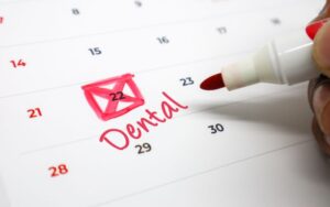 Dental appointment marked on calendar 